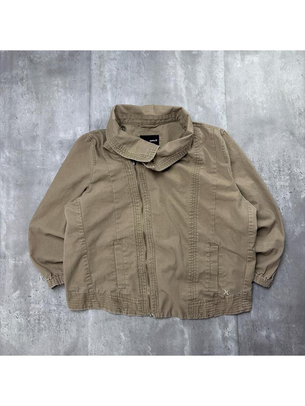 Y2K Khaki Hurley Surf Grunge Military Jacket